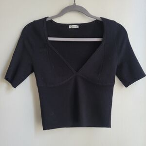 Free People Black Crop Top